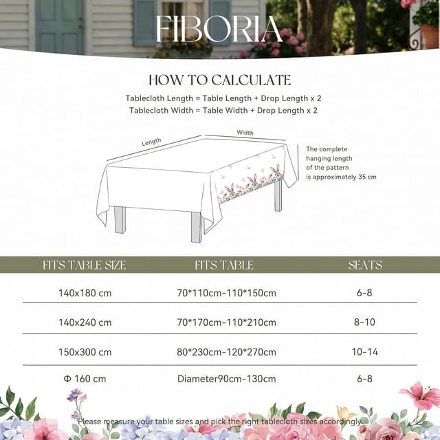 Detalle 2 de FIBORIA nappe Pâques 150x300 cm