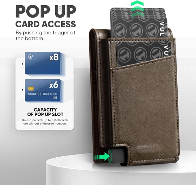 Detalle de VULKIT Pop Up credit card holder, 12 cards