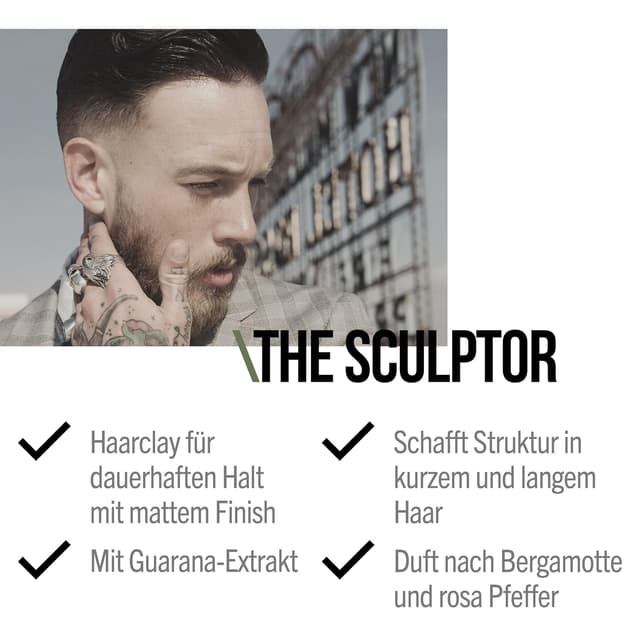 Detalle 2 de SEB MAN THE SCULPTOR mattierende Hair Clay mit Mineralien (75 ml) – Styling Creme für texturierte, matte Looks