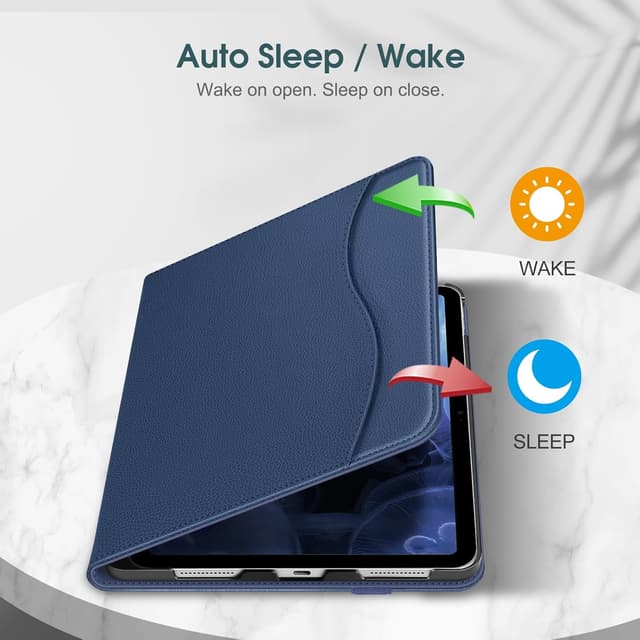 Detalle de FINTIE iPad case 11 inch navy stand