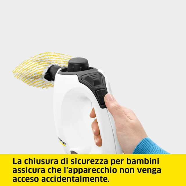 Detalle 2 de Kärcher SC 1 pulitore a vapore: pronto in 3 minuti, 1200W e serbatoio da 200 ml
