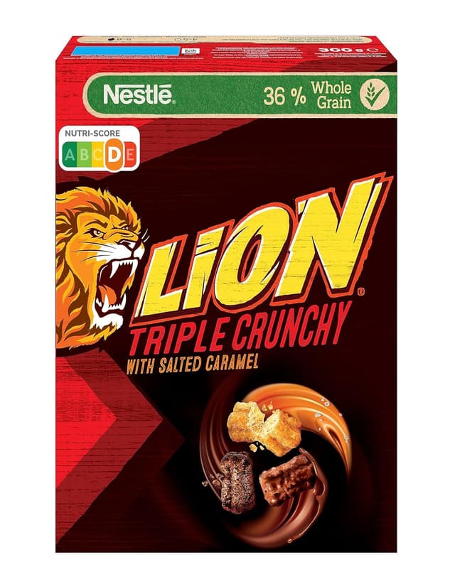 Detalle 2 de Nestlé Lion Triple Crunchy Frühstücks-Cerealien im Churros-Format (8er Pack, 8x300 g)