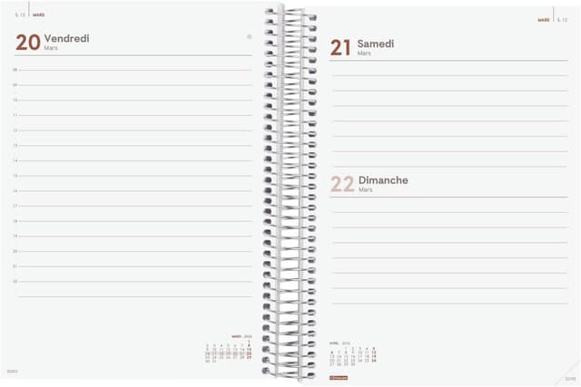 Detalle 2 de Finocam Agenda Spirale 2026 – 1 jour par page (janvier à décembre, 12 mois) en français