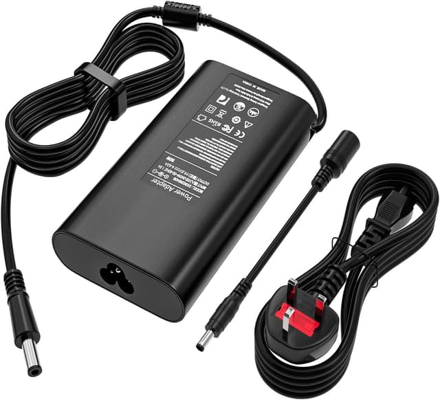 Detalle de 90W Dell laptop charger adapter (compatible with selected Dell Latitude, Vostro, XPS, Inspiron and Chromebook models)