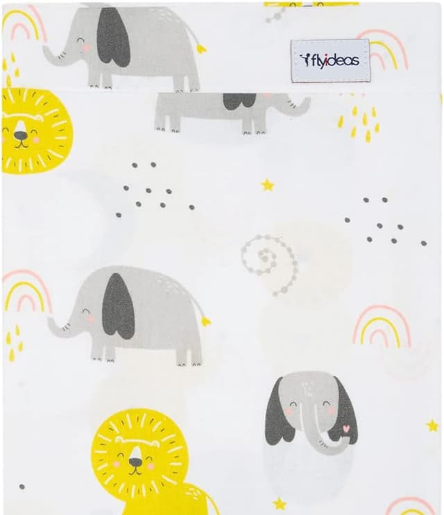 Detalle de FlyIdeas Set completo lenzuola per Next to Me Baby Animals (3 pezzi) in 100% cotone