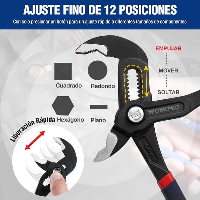 Thumbnail 5 de WORKPRO Alicates Curvos 305 mm bomba agua