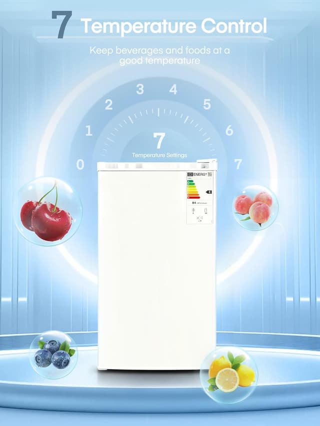 Thumbnail 6 de FOHERE Kühlschrank mit Gefrierfach 90 L (klein, weiß) – 7-stufige Temperaturregelung