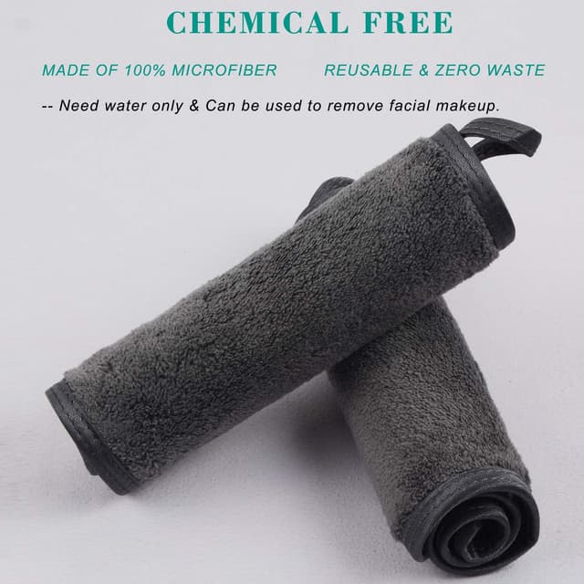 Thumbnail 6 de KinHwa Microfaser Waschlappen Make-up Entferner – waschbare Abschminktücher, 6er-Pack (dunkelgrau), 15×30 cm