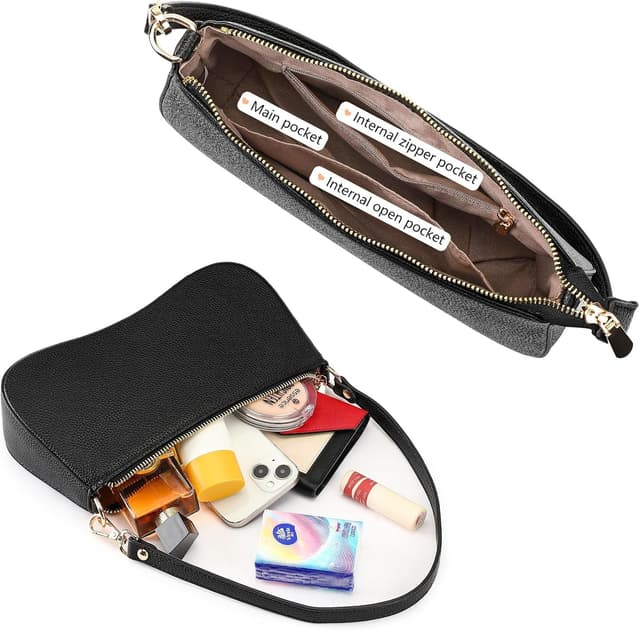 Detalle de FALAN MULE RFID crossbody phone bag for women in vegan leather-look with long strap and card slots