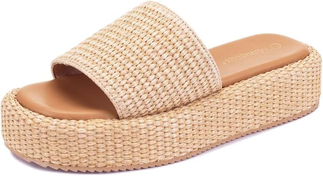 Detalle 2 de Monrovia Platform Sandals Raffia 1.38 in