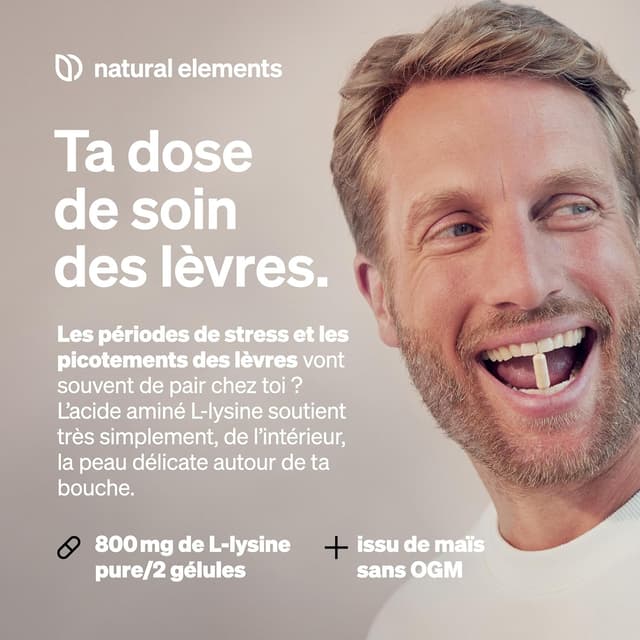 Detalle de L-Lysine – 365 gélules (1 000 mg par dose journalière) – végane, sans additifs, fermentation végétale