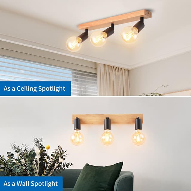 Thumbnail 5 de ANWIO lámpara techo 3 focos LED E27 negro