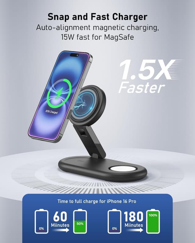 Detalle 2 de 3 in 1 Wireless Charging Station for iPhone