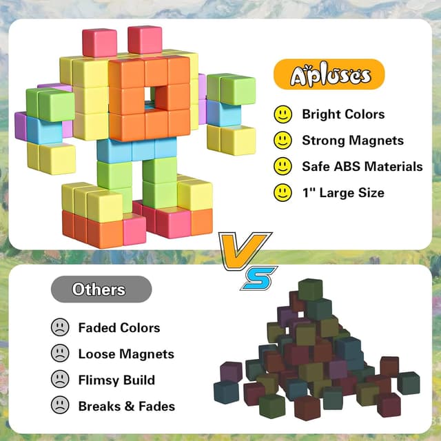 Detalle 1 de Apluses Magnetic Blocks 100 pcs 🧩
