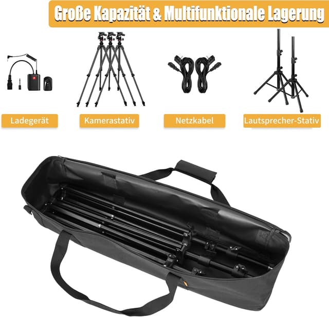 Detalle de OUUTMEE Stativtasche 80 x 20 x 20 cm mit Schulterriemen, gepolstertem Tragebereich und Griffen