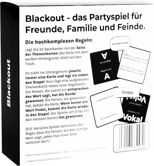 Thumbnail 6 de More is More Blackout Partyspiel 55 Karten 🎲