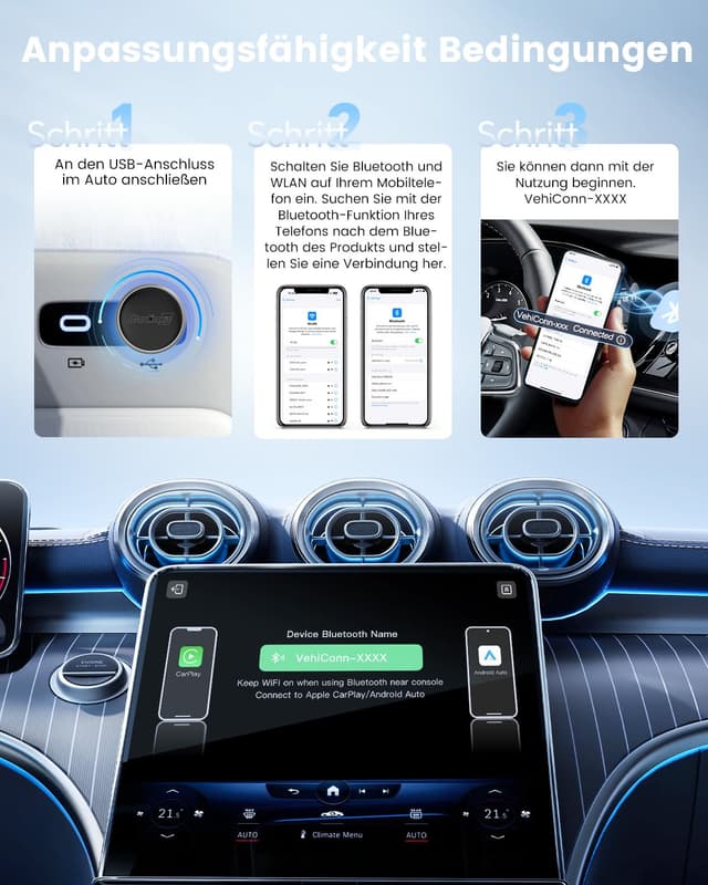 Detalle 2 de Carlinkit MINI-Ultra 3 kabelloser Adapter