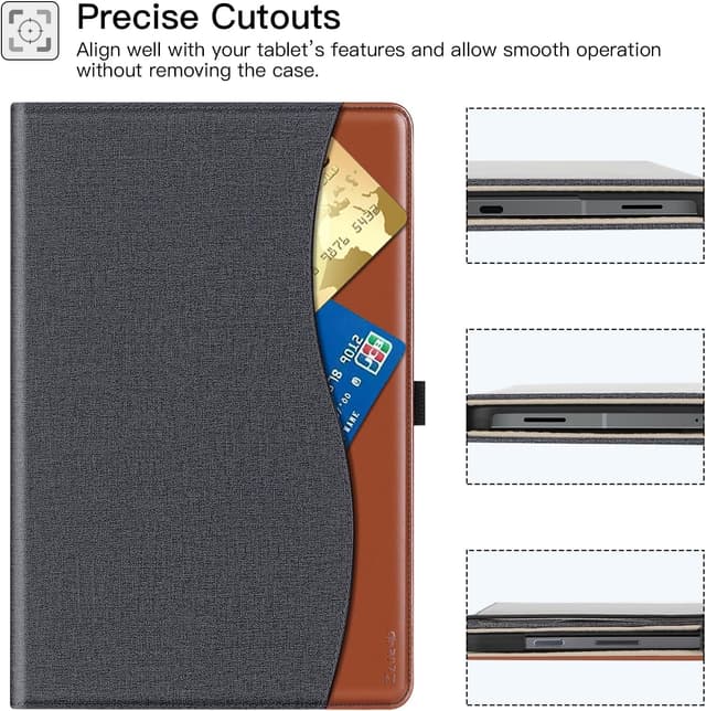 Detalle de ZtotopCases Schutzhülle mit Multi-Winkel-Ständer für Samsung Galaxy Tab S10 Lite / S10 FE (2025) & S9 FE / S9 / S8 / S7 (11"), Denim Schwarz