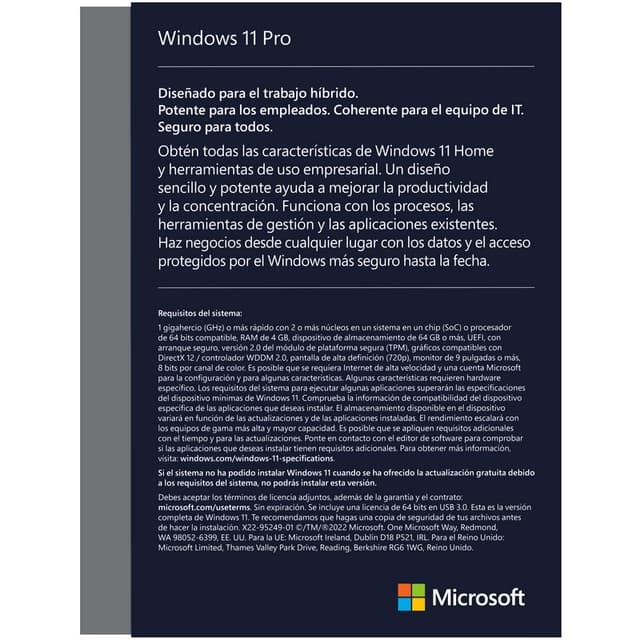 Detalle 2 de Microsoft Windows 11 Pro 64-bit Español USB Licencia Permanente🖥
