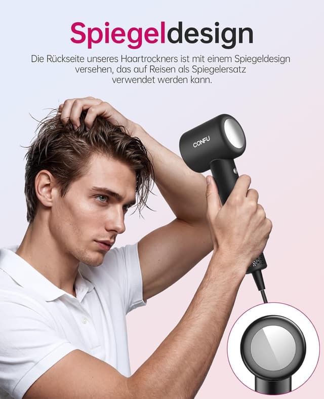 Thumbnail 5 de CONFU Haartrockner 1500 W 200 Mio Negativ-Ionen