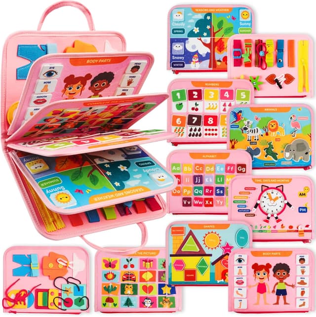 Detalle de Clever Fox Play Busy Book for Toddlers (Ages 1–3) Montessori Felt Activity Board