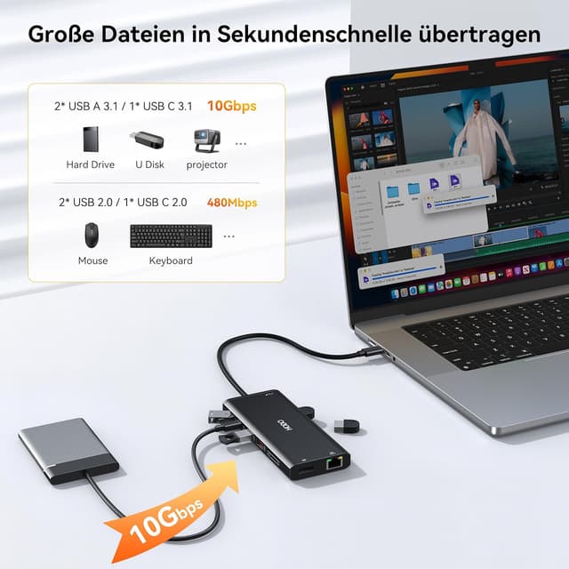 Thumbnail 4 de HODO Dockingstation Laptop 2 Monitore USB-C