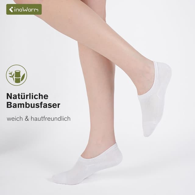 Thumbnail 6 de inaWarm Bambus 6/10 Paar Damen Füsslinge – atmungsaktiv, rutschfeste No-Show Sneaker-Socken