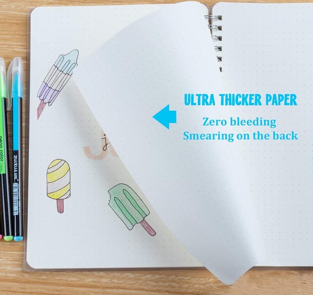 Detalle de Agoer lot de 3 carnets A5 à points pointillés sur spirale (480 pages)