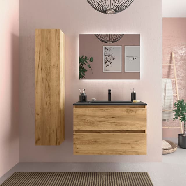 Detalle 2 de Salgar Bequia mueble 60 cm con lavabo negro