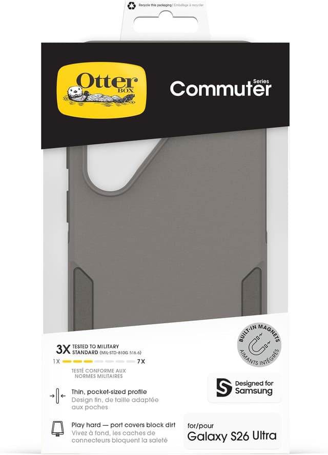 Detalle de Coque Otterbox Commuter Series avec aimants pour Samsung Galaxy S26 Ultra (antichoc, gris)