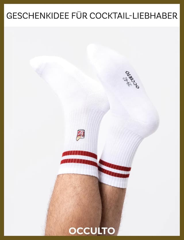 Detalle 2 de Occulto Motiv-Tennissocken Damen & Herren Summer im 3er Pack mit Streifen