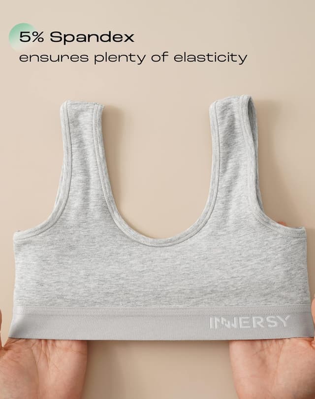 Detalle 2 de INNERSY Girls Sports Bra Cotton Crop Tops 6-16