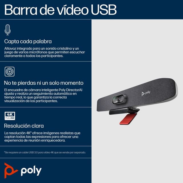 Thumbnail 2 de Poly Barra de Videoconferencia 4K 5x zoom