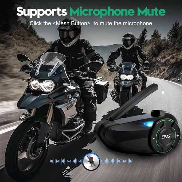 Detalle 2 de EJEAS Q8 Mesh 2pc Waterproof Motorcycle Bluetooth Helmet Intercom for up to 6 Riders