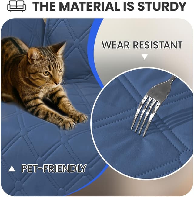 Thumbnail 6 de Ystyle Copridivano impermeabile angolare reversibile per divano 2 posti con penisola (L 210 cm) blu Berlino