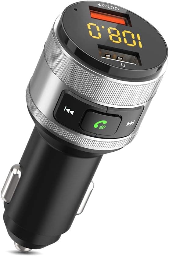 Detalle de ZeaLife Bluetooth FM Transmitter with QC 3.0 fast charging and dual USB ports (car charger & music player)