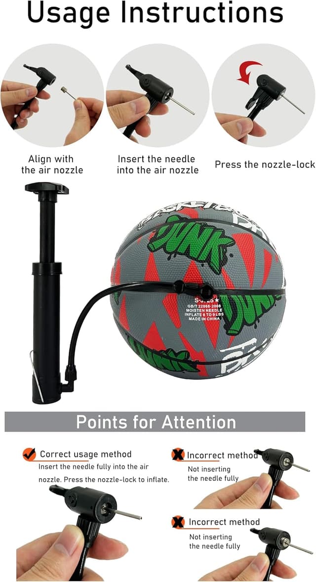 Detalle de Senston Basketball Größe 7 mit Pumpe – Outdoor-Basketball mit Anti-Rutsch-Grip