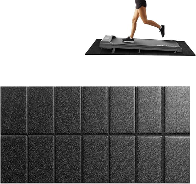 Detalle de Laufbandmatte / Bodenschutzmatte 140×60 cm faltbar aus hochdichtem PVC – Unterlage für Fitnessgeräte