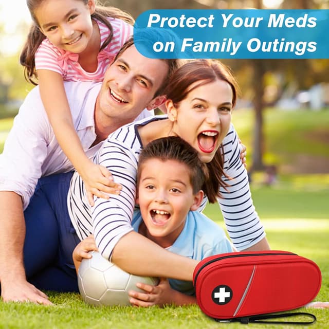 Thumbnail 6 de SITHON insulated EpiPen medical carrying case (red) – travel organiser for emergency allergy essentials