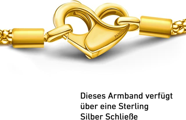 Detalle 2 de APUUESN Moments-Charms-Armband aus Sterling Silber mit Logogravur (ca. 17–21 cm) und Infinity-/Herz-Verschluss