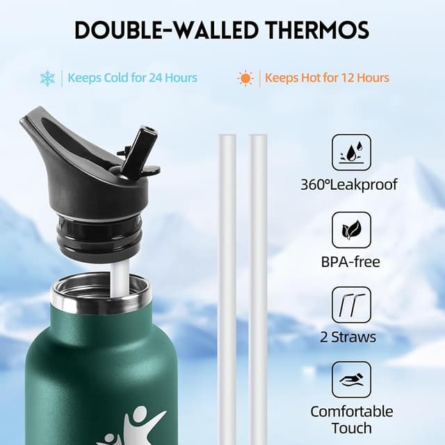 Thumbnail 2 de HoneyHolly botella acero 500 ml, termo agua fría, sin BPA, 12/24h