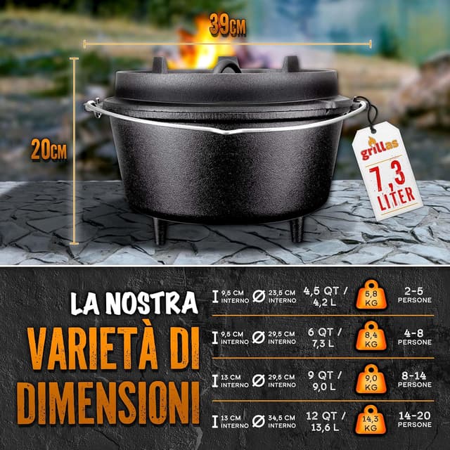 Thumbnail 2 de grillas Pentola Olandese in ghisa 🥘