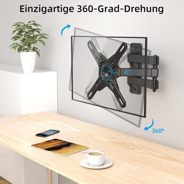 Detalle 2 de HOME VISION TV-Wandhalterung HV3201 schwenkbar & neigbar (360° Rotation) für 17–42 Zoll bis 20 kg