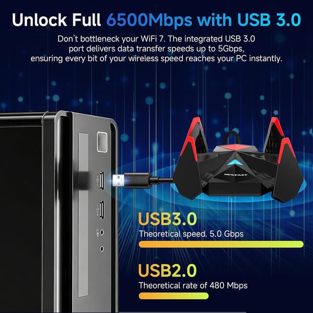 Thumbnail 3 de NEWFAST 6500Mbps USB WLAN Stick WiFi 7 📡