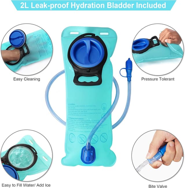 Detalle de MIYCOO Hydration Backpack (2L Hydration Bladder) Lightweight Water Backpack for Running, Hiking, Cycling