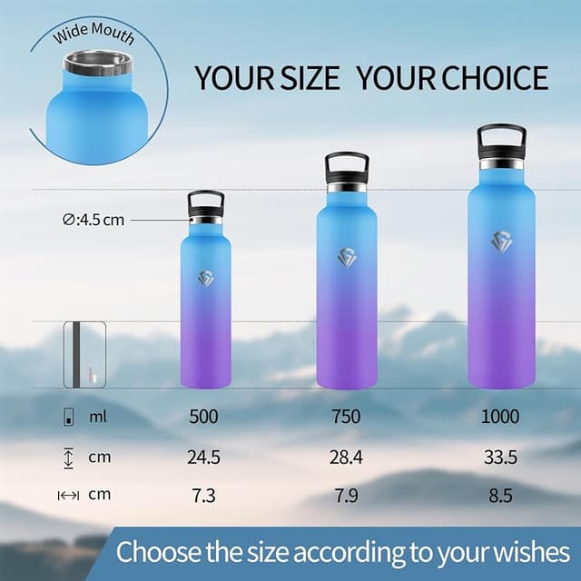 Thumbnail 4 de HoneyHolly Botella Acero Inoxidable 1 L, termo sin BPA 🚰