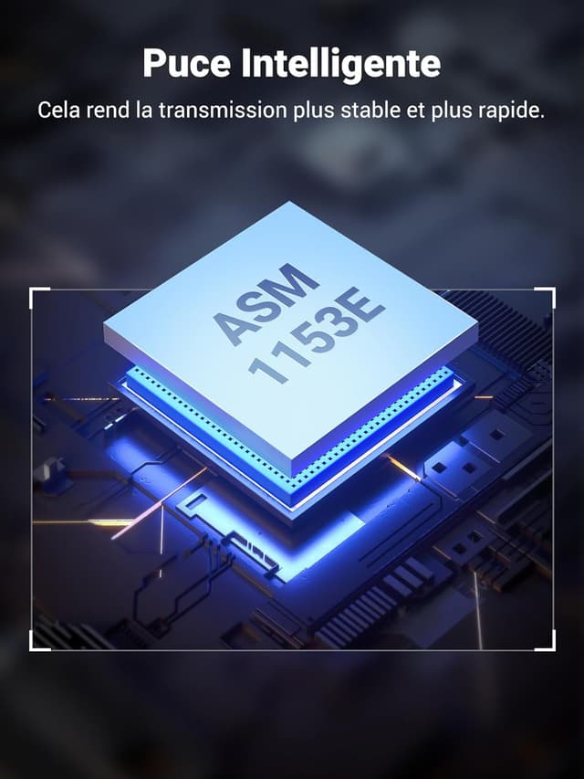 Detalle 2 de UGREEN Câble SATA USB 3.0 Adaptateur SATA vers USB 3.0 pour SSD et disques durs 2,5 pouces (UASP, TRIM, Smart, 0,5 m)