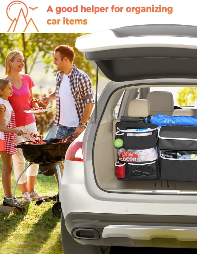 Thumbnail 6 de Oasser Car Boot Organiser (E6A) with 8 functional back seat storage bags
