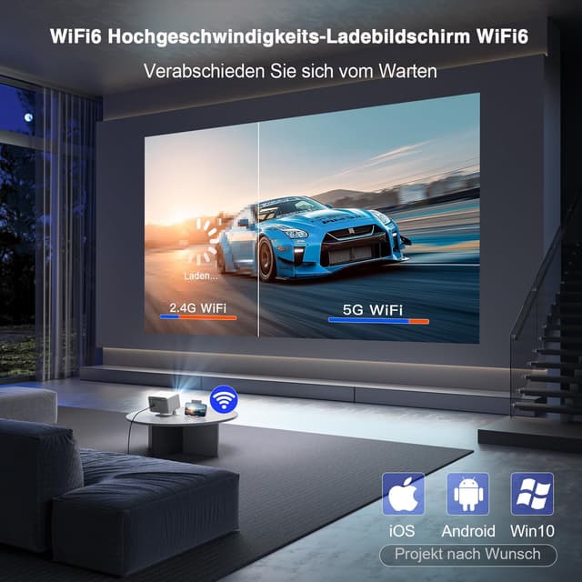 Thumbnail 5 de VOPLLS Mini Beamer 4K Tragbar 24000 Lumen