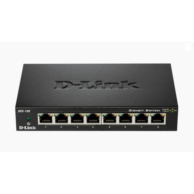 Detalle de D-link DGS-108 switch 8 puertos 10/100/1000 Mbps